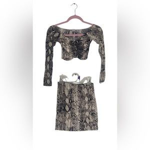 Snakeskin Fashion Nova 2 Piece Set